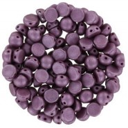 Czech 2-hole Cabochon beads 6mm Alabaster Metallic Lilac